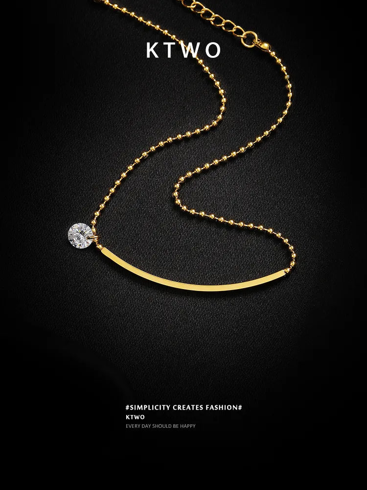 The Curved Bar Snake Anklet | Minimalist Crystal