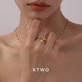 The Rainbow Heart Beaded Ring | Gold Vermeil Charm