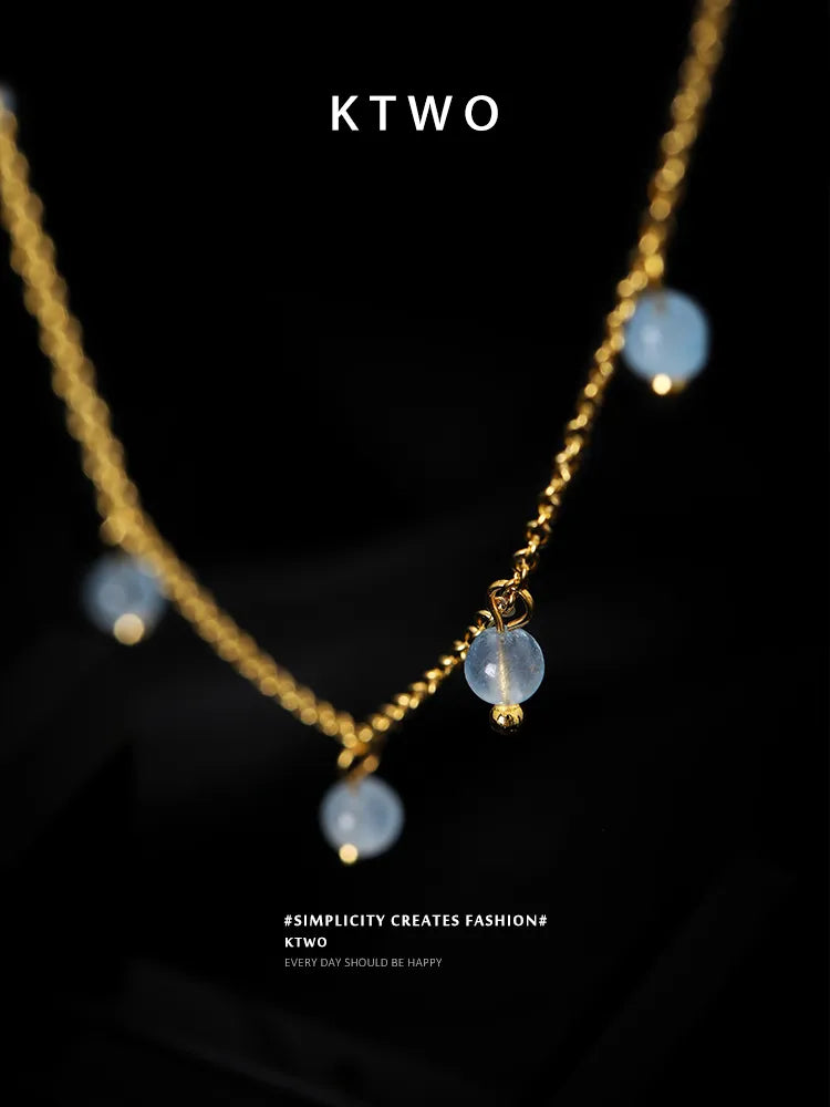 The Moonstone Dewdrop Station Anklet | Gold Vermeil