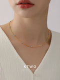 The Two-Tone Dainty Beaded Necklace | Silver & Gold