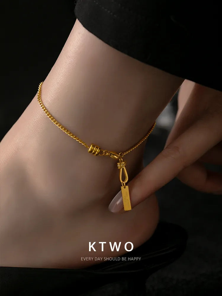 The Golden Bar Tassel Anklet | Statement Drop