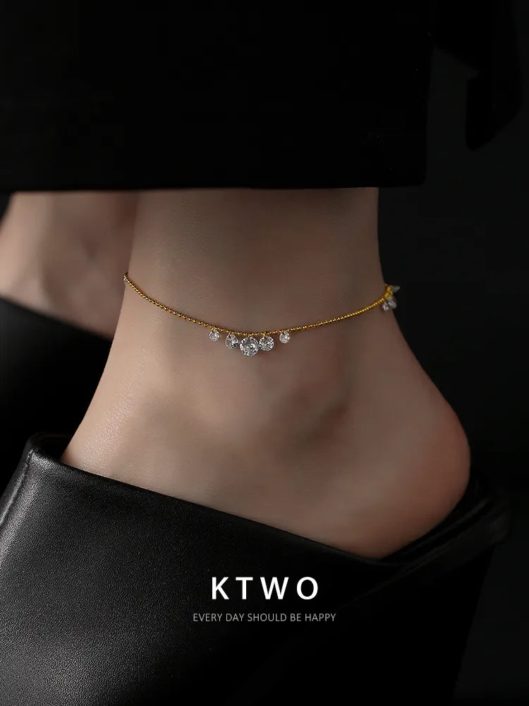 The Dainty Crystal Cluster Anklet | Sparkle Zirconia