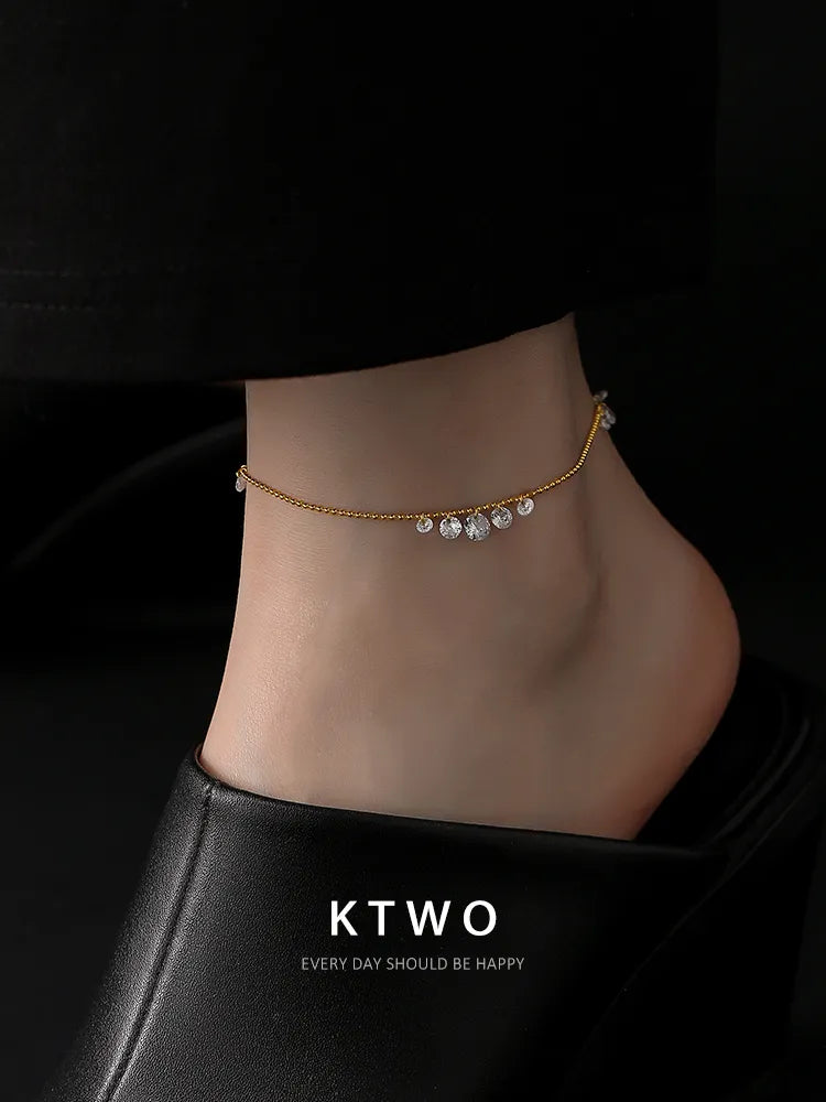 The Dainty Crystal Cluster Anklet | Sparkle Zirconia