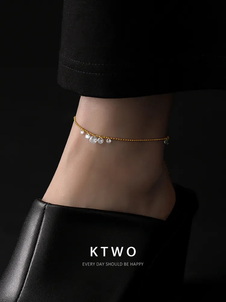 The Dainty Crystal Cluster Anklet | Sparkle Zirconia