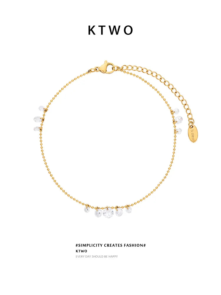 The Dainty Crystal Cluster Anklet | Sparkle Zirconia