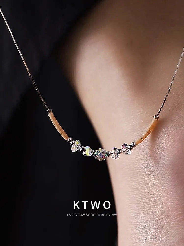 The Stardust Silver Chain Anklet | Faceted Crystal