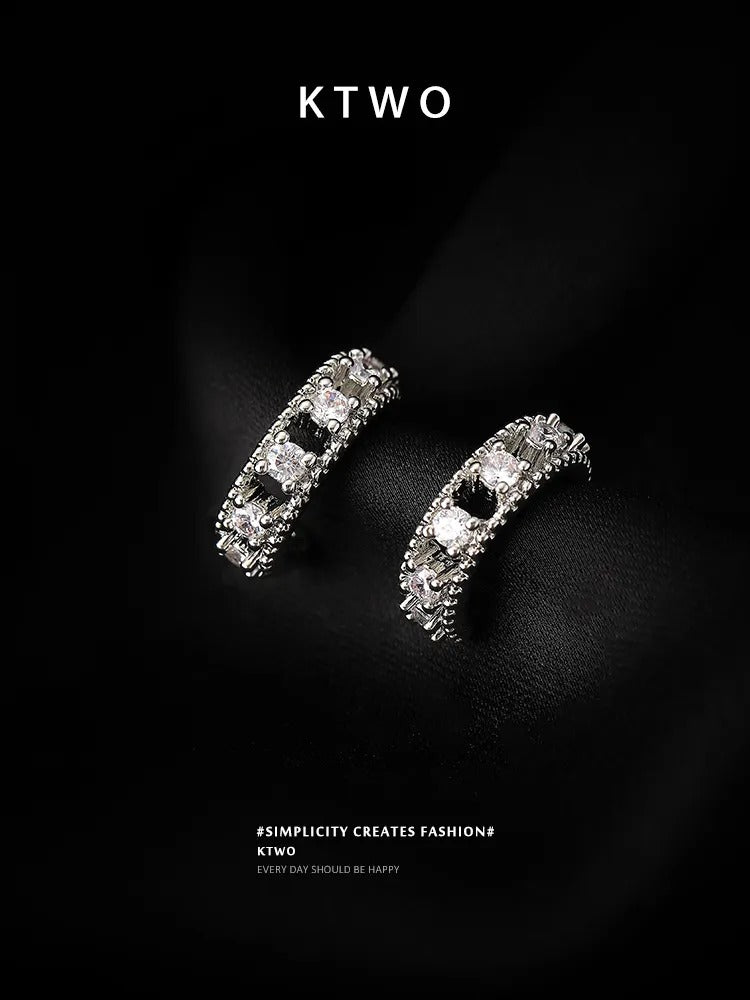 The Icy Silver Pave C-Hoops | Crystal Statement