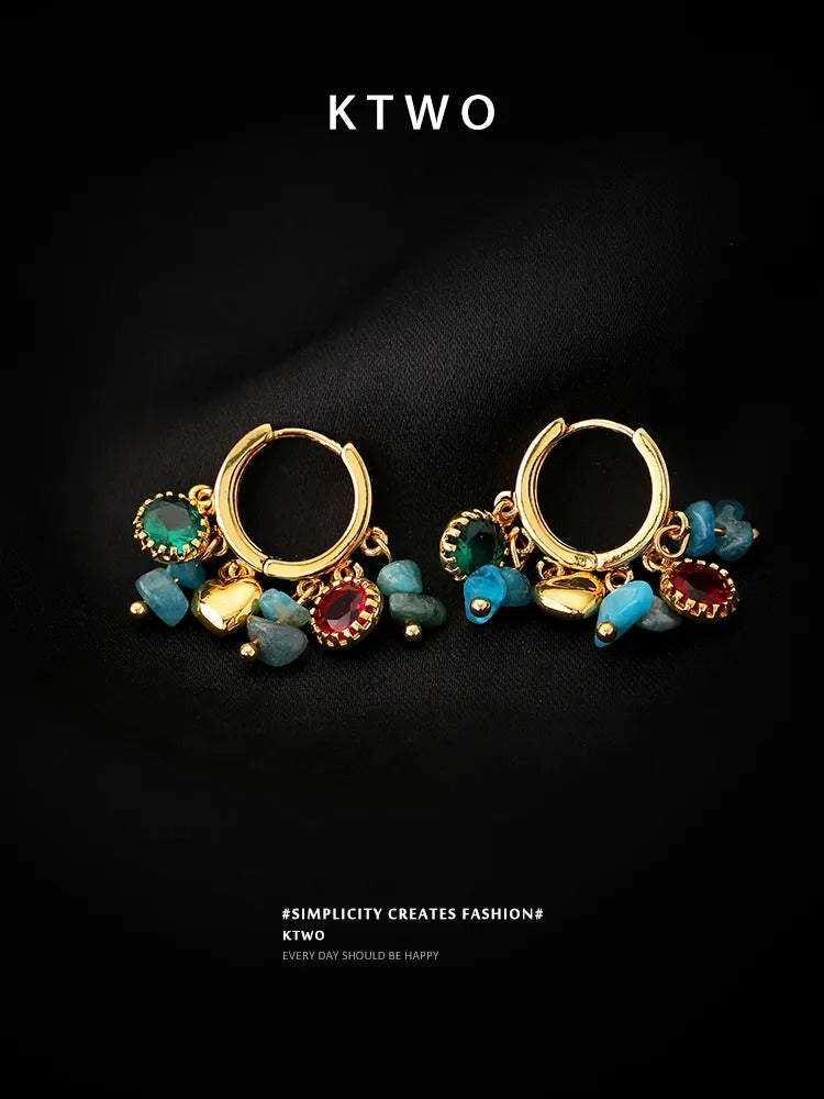 The Trio Gemstone Drop Huggies | Multi-Color Charm