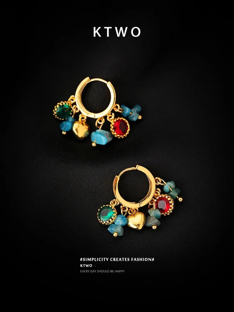 The Trio Gemstone Drop Huggies | Multi-Color Charm