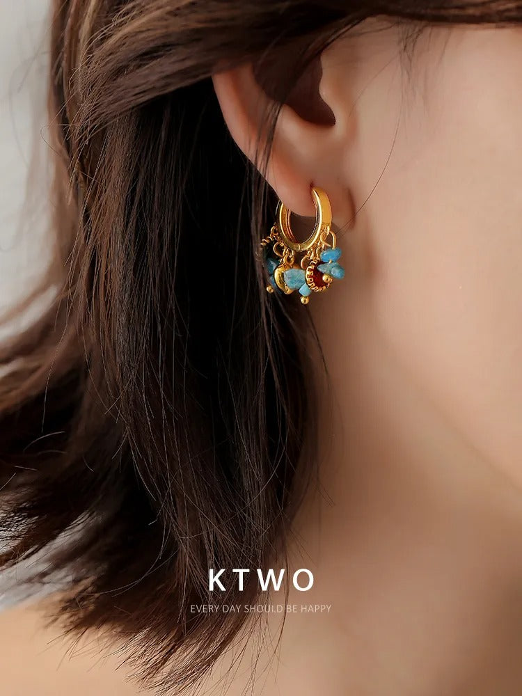 The Trio Gemstone Drop Huggies | Multi-Color Charm