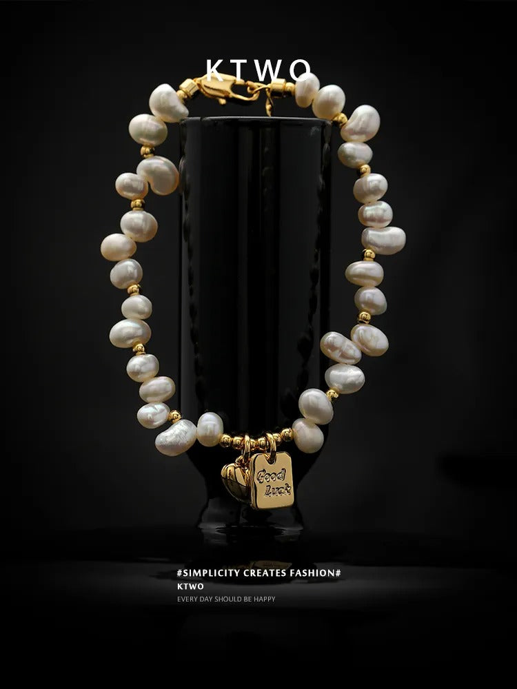 The Double Heart Pearl Bracelet | Freshwater Pearls