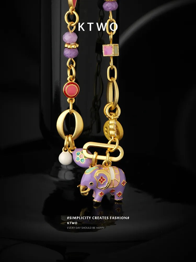The Royal Elephant Enamel Bracelet | Good Luck Charm