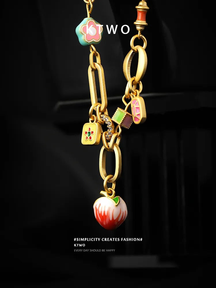 The Sweet Strawberry Charm Bracelet | Enamel Fruit Series