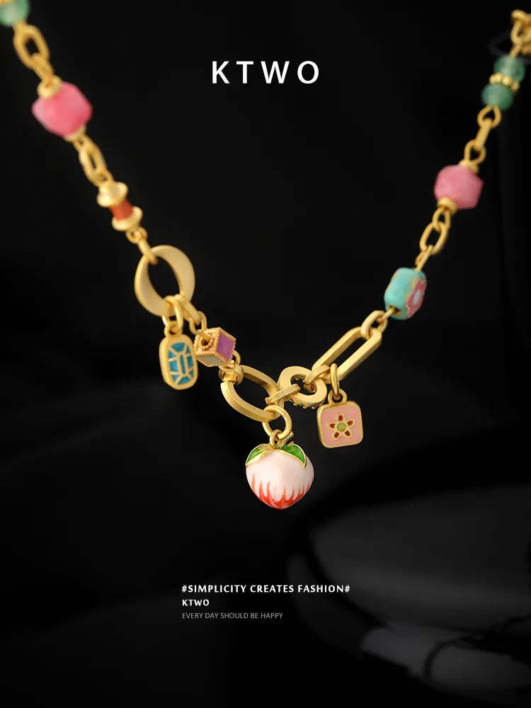 The Sweet Strawberry Charm Bracelet | Enamel Fruit Series