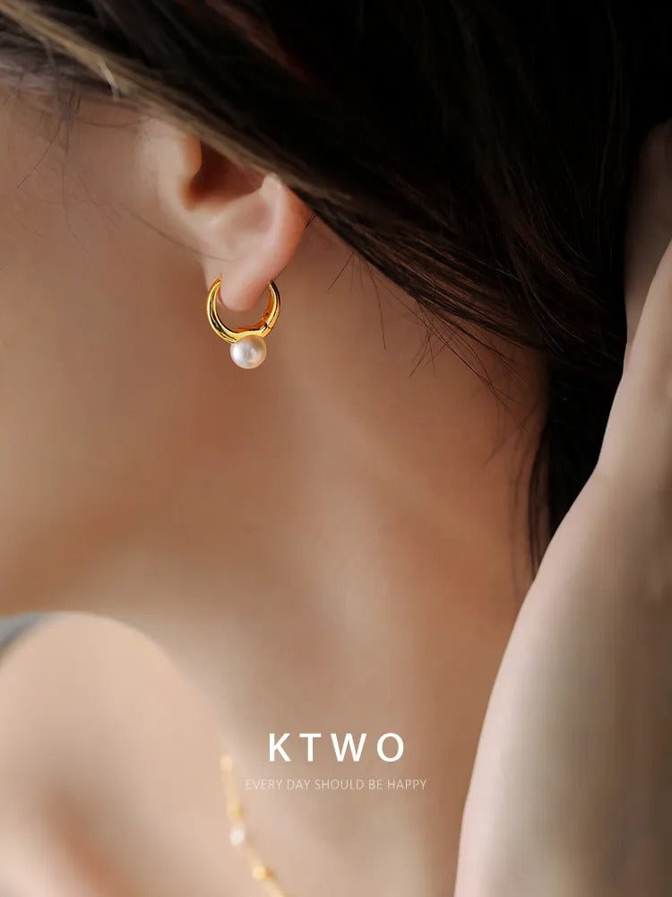 The Classic Pearl Drop Huggie Hoops | 18k Gold Vermeil