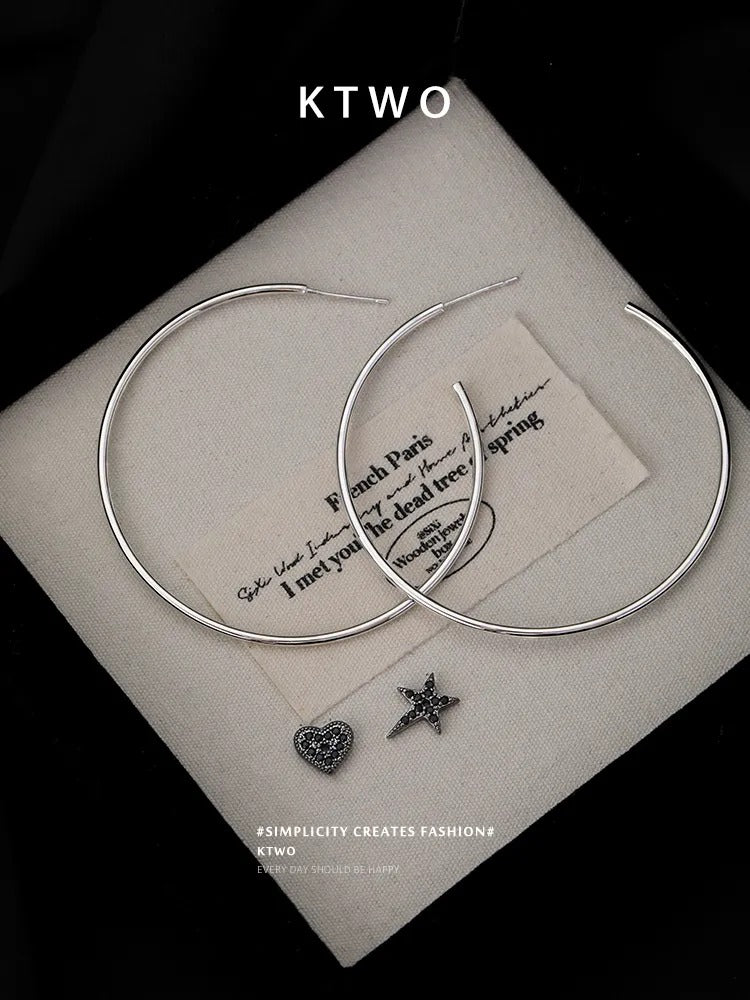 The Midnight Heart Large Hoops | Black Onyx Style