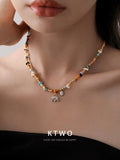 The Lucky Elephant Boho Necklace | Mixed Gemstones