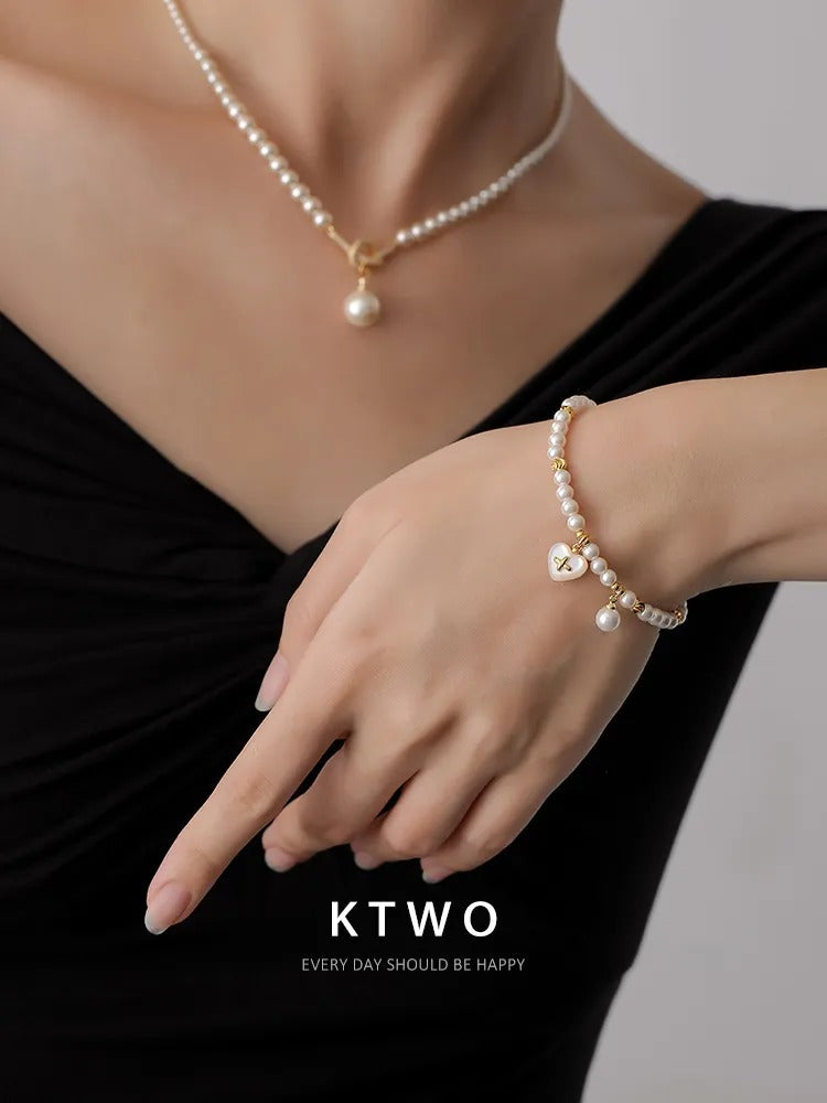 The Romantic Pearl Heart Bracelet | Freshwater Pearls