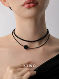 The Midnight Rose Layered Choker | Black Agate Style