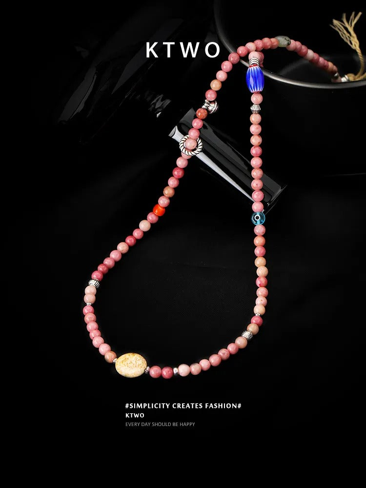 The Pink Gemstone Wrap Bracelet | Rhodochrosite Style