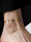 The Rainbow Pave Heart Anklet | Multi-Color Charms
