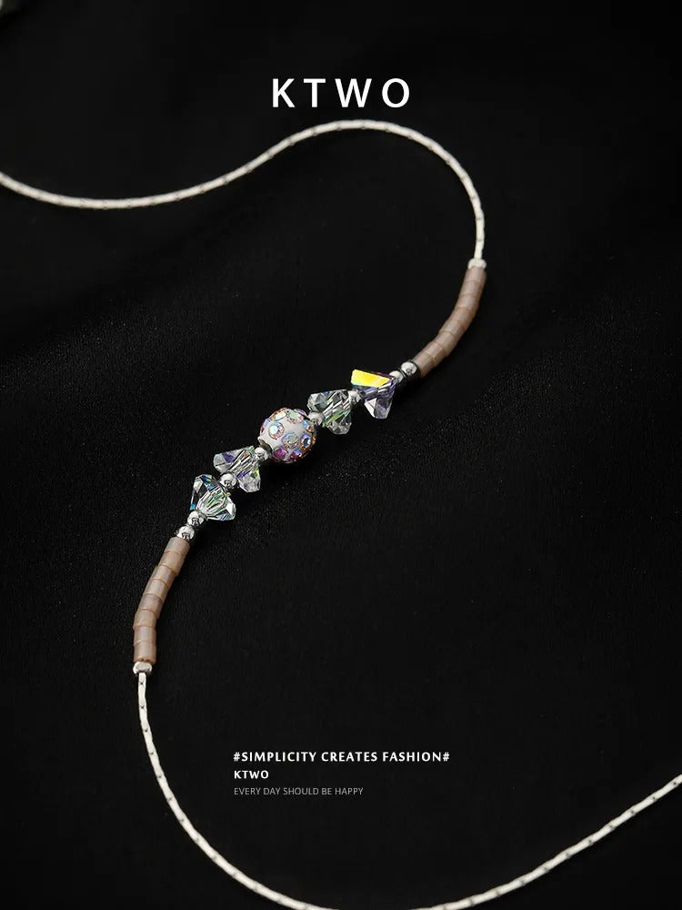 The Stardust Silver Chain Anklet | Faceted Crystal