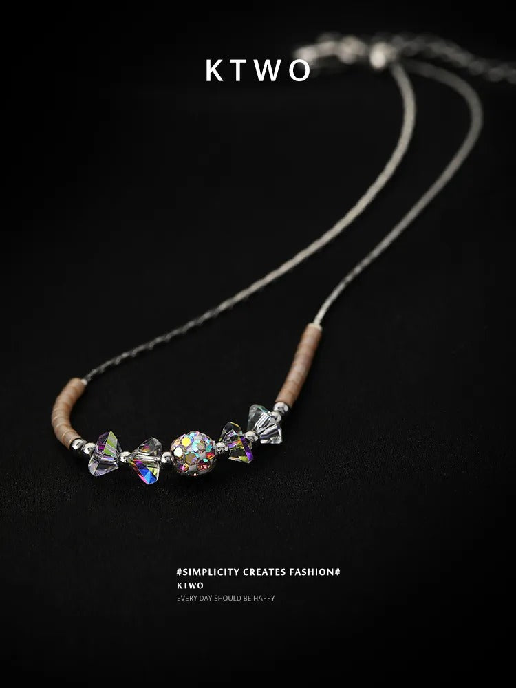 The Stardust Silver Chain Anklet | Faceted Crystal
