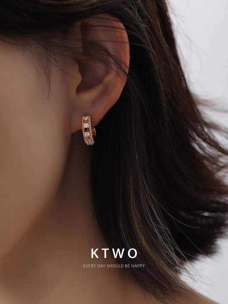 The Icy Silver Pave C-Hoops | Crystal Statement