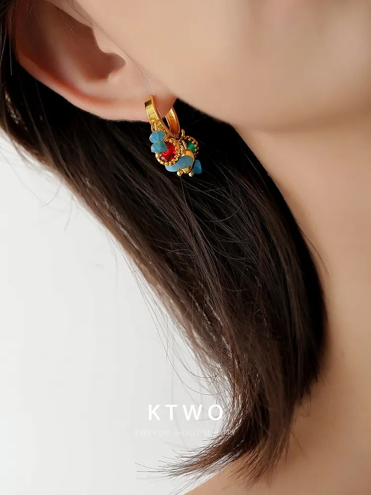 The Trio Gemstone Drop Huggies | Multi-Color Charm