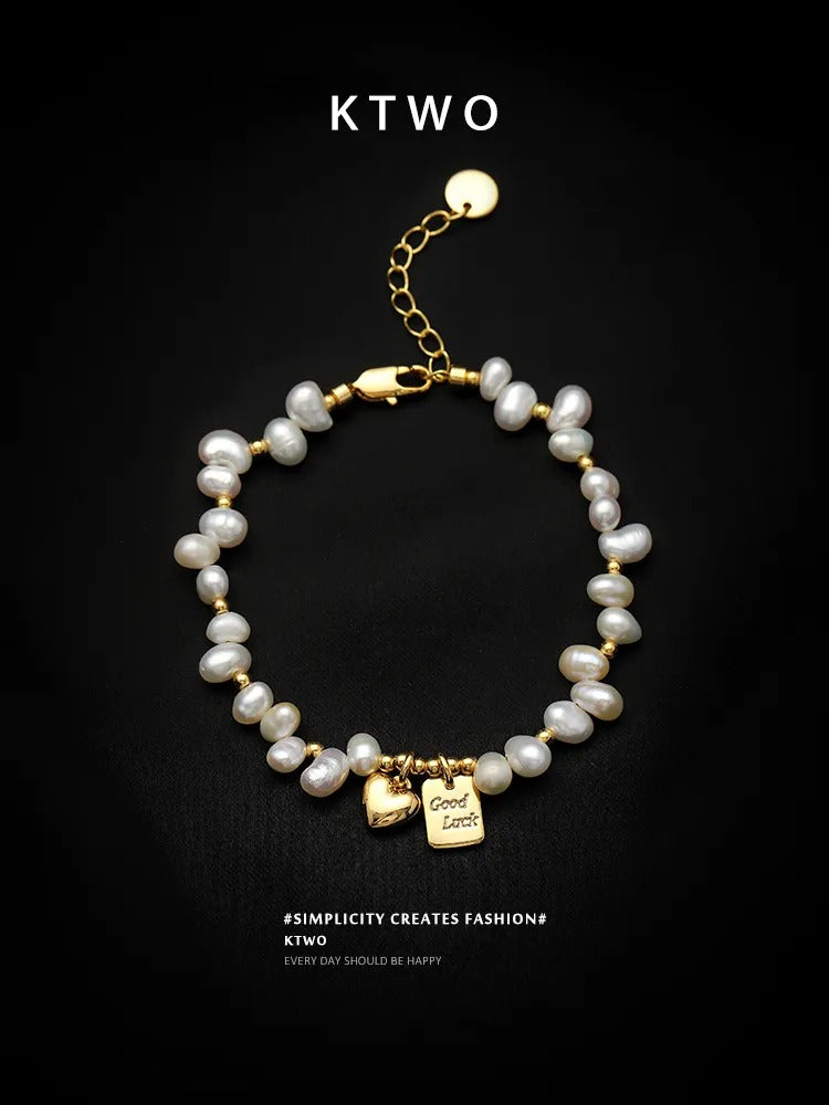 The Double Heart Pearl Bracelet | Freshwater Pearls