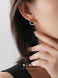 The Rainbow Circle Studs | Multi-Color Crystal
