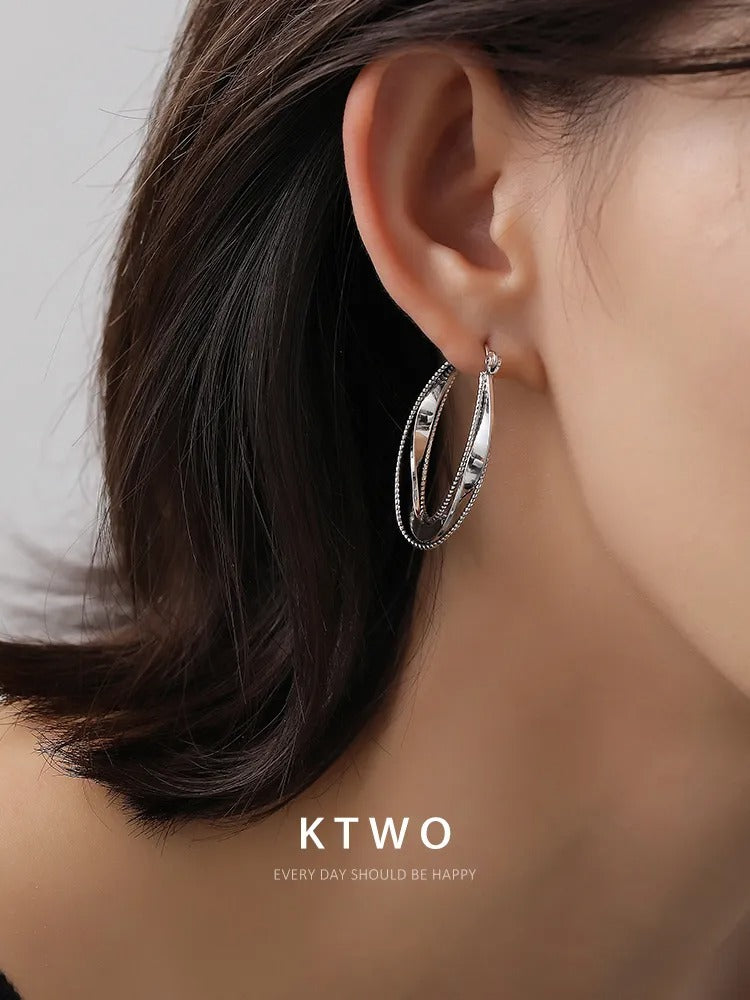 The Infinity Twisted Silver Hoops | Textured Multi-Strand