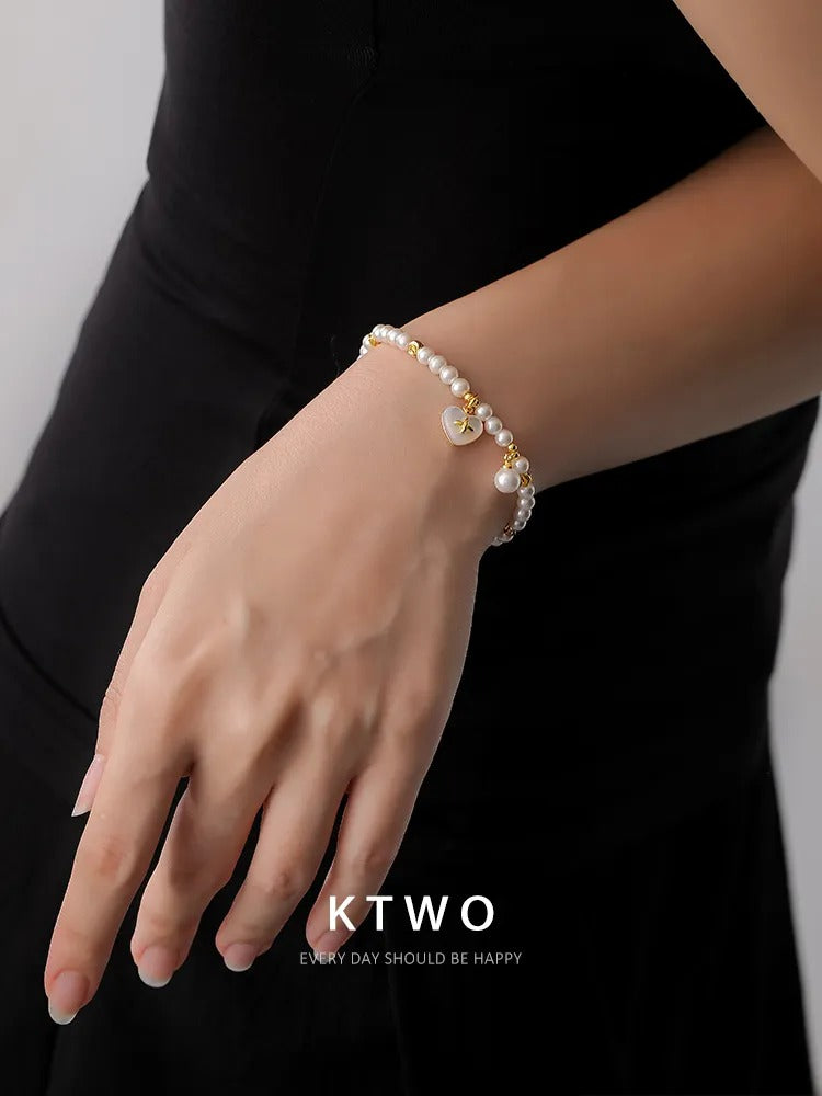 The Romantic Pearl Heart Bracelet | Freshwater Pearls