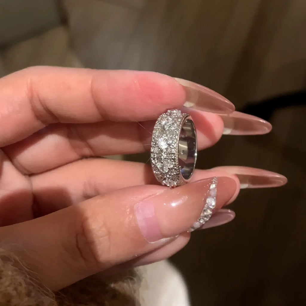 The ARLINSTORY "Stardust" Wide Eternity Band | Pave Crystal Statement Ring