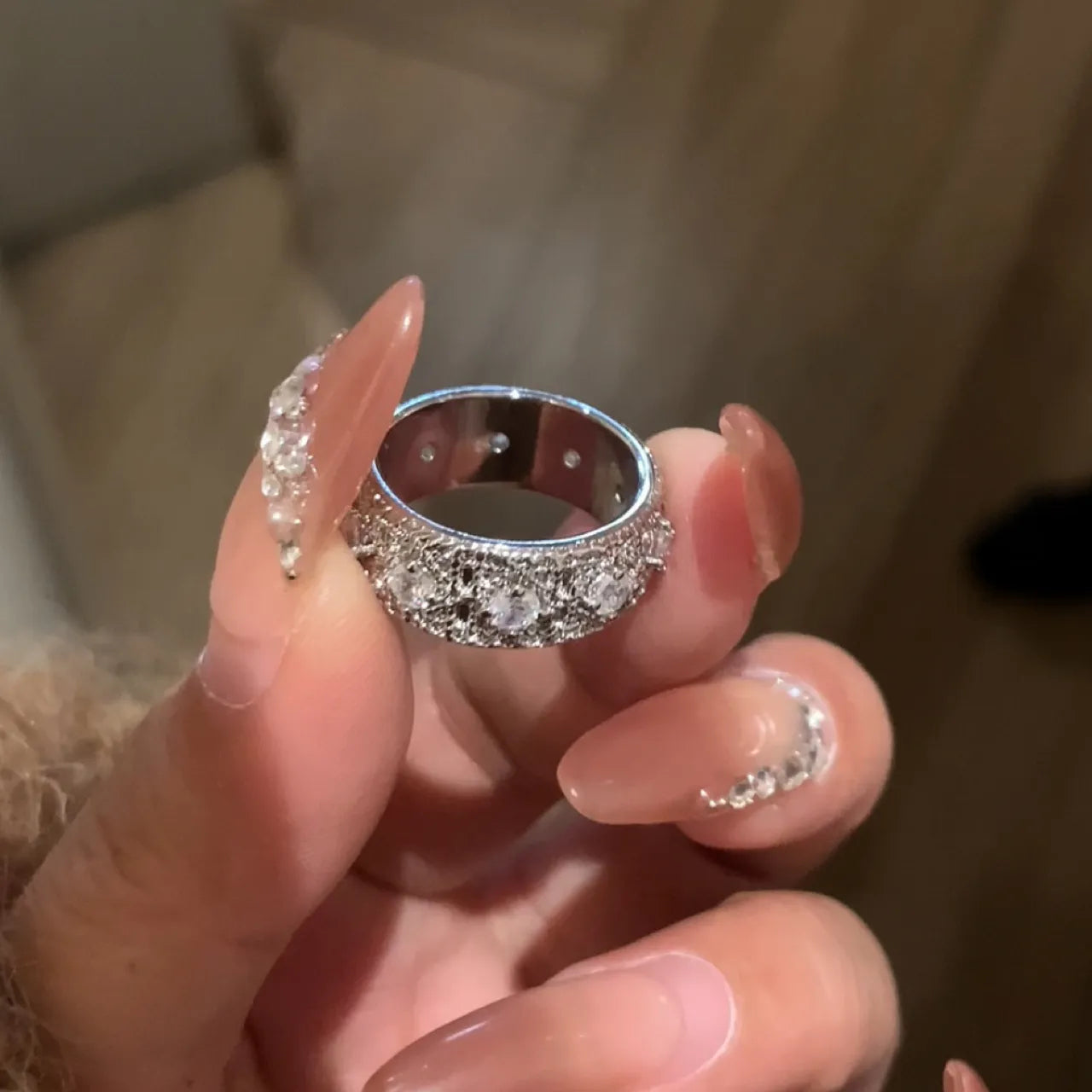 The ARLINSTORY "Stardust" Wide Eternity Band | Pave Crystal Statement Ring