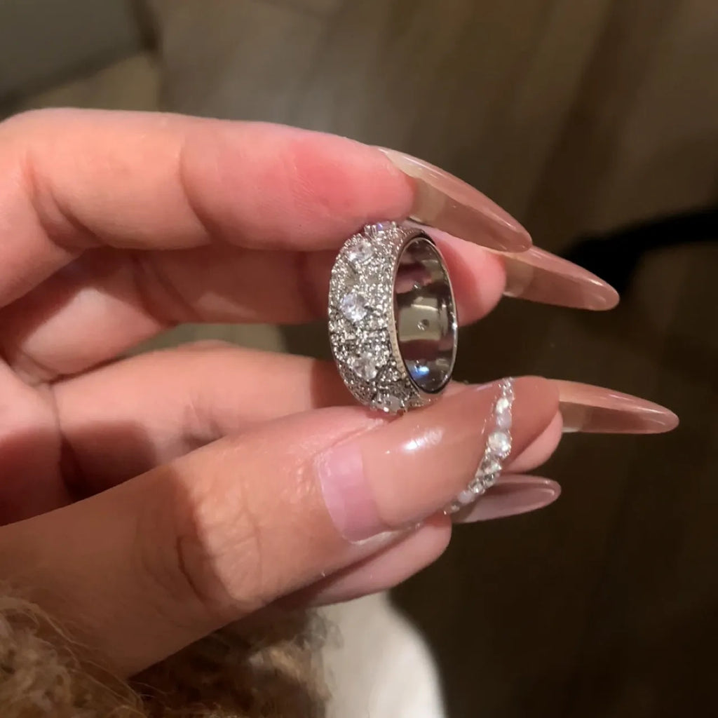 The ARLINSTORY "Stardust" Wide Eternity Band | Pave Crystal Statement Ring